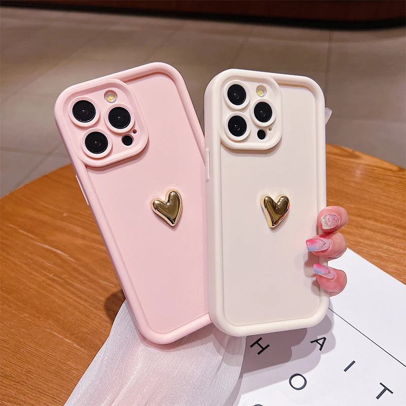 Soft Silicone Heart Case – Anti-Fingerprint & Krasbestendig