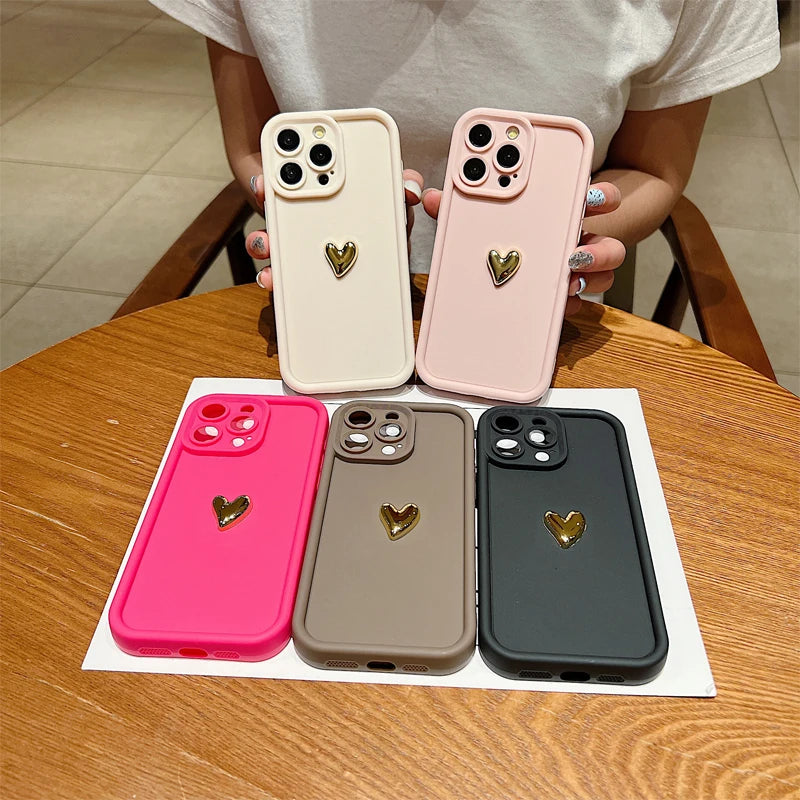 Soft Silicone Heart Case – Anti-Fingerprint & Krasbestendig